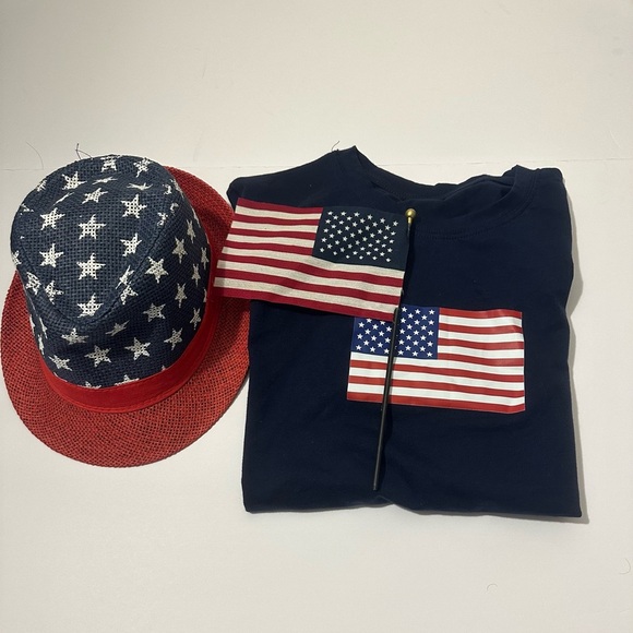 Comfy USA Blue and Red Short Sleeve Tee - Picture 1 of 2